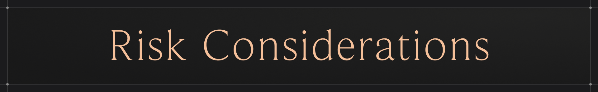 Risk Considerations